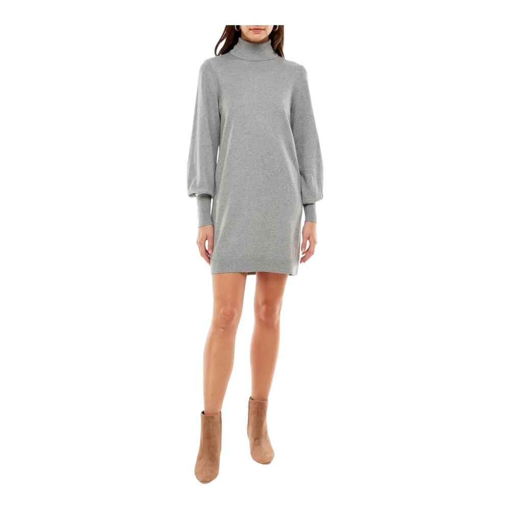 WAYF Nordstrom NWT Large Gray Turtle Neck Knit Long Sleeve Sweater Dress